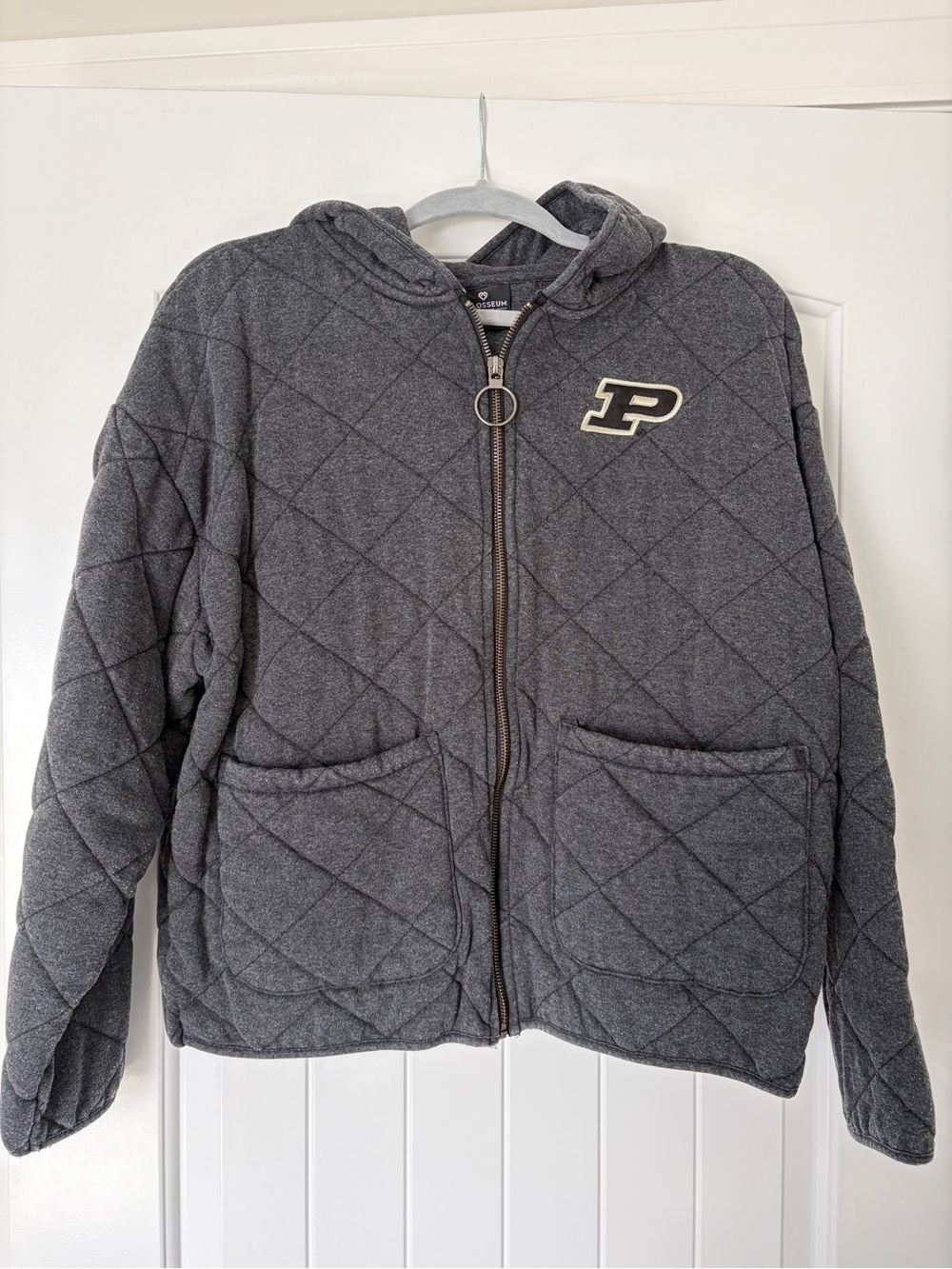 Purdue Quilted Cropped Jacket - Gray